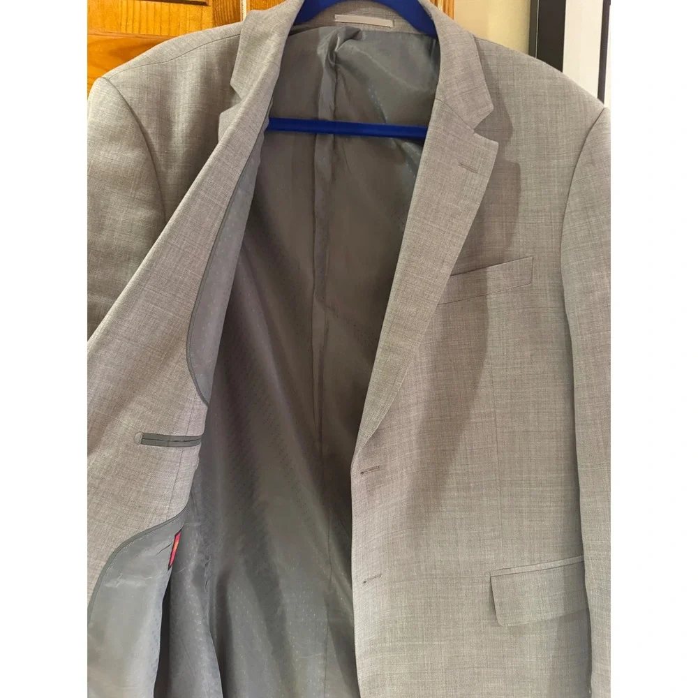 Mantoni Milan Italy Mens Light Gray‎ Super 140S Virgin Wool 2-Button Blazer Coat
